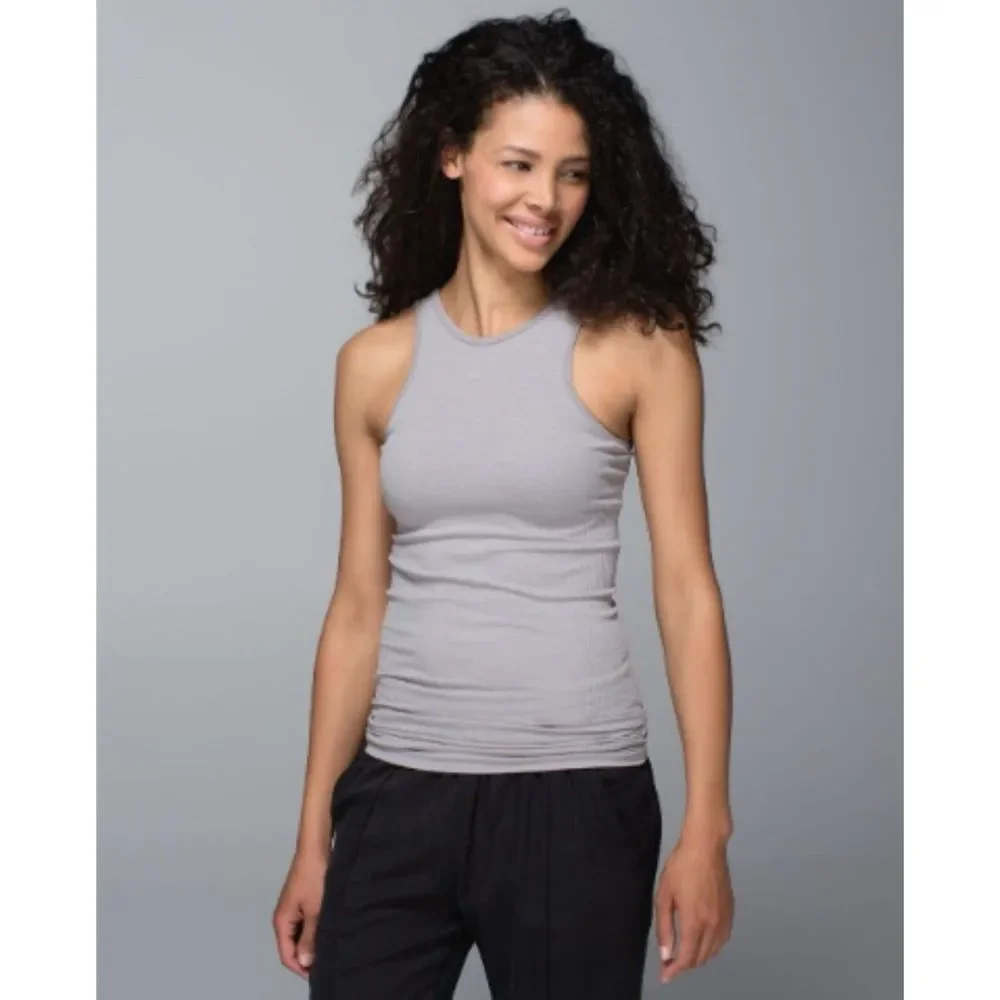 LULULEMON Seamlessly Covered Racer Front Tank Grey 6